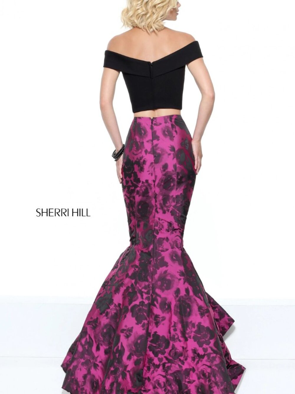 Sherri Hill 50876 Two-Piece Floral Mermaid Prom Gown NWT - Size 2 - Picture 10 of 10